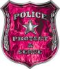 
	Protect and Serve Police Law Enforcement Decal in Pink Inferno Flames
