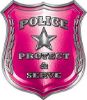 
	Protect and Serve Police Law Enforcement Decal in Pink
