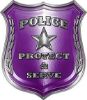 
	Protect and Serve Police Law Enforcement Decal in Purple
