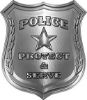 
	Protect and Serve Police Law Enforcement Decal in Silver
