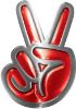 
	Peace Sign Decal in Red
