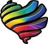 
	Ribbon Heart Decal with Rainbow Colors
