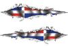 Weston Ink's Ripped Torn Metal Graphic Decal with Dominican Republic Flag
